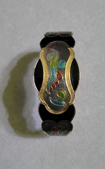 Brățară vintage Cloisonne, Art Nouveau, anii '80