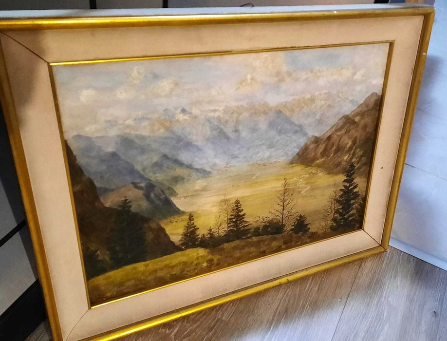 Tablou inramat peisaj natura autor necunoscut