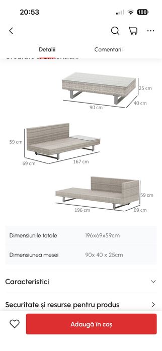 Mobilier terasa, gradina