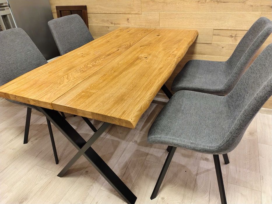 Кухненска маса ROSKILDE/ROSLEV 80x140 цвят нат.дъб/черно