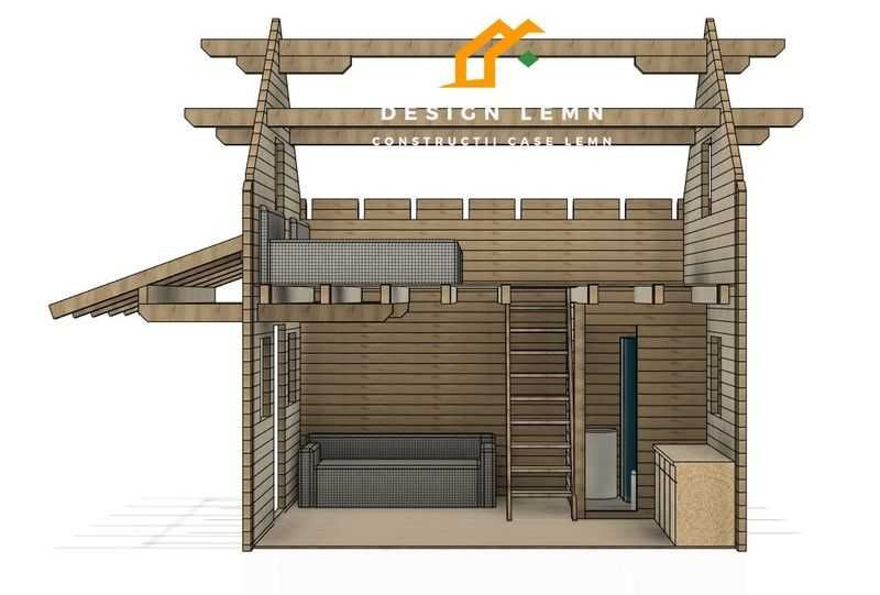 casa lemn, cabana cu etaj, pret producator