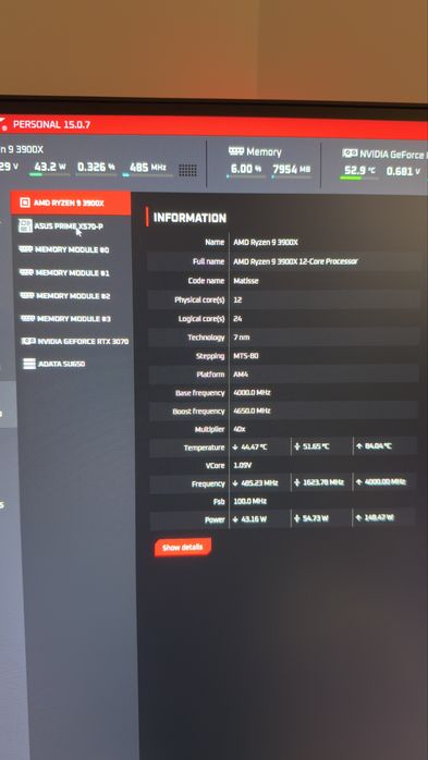 Pc Ryzen 9 3900x rtx 3070