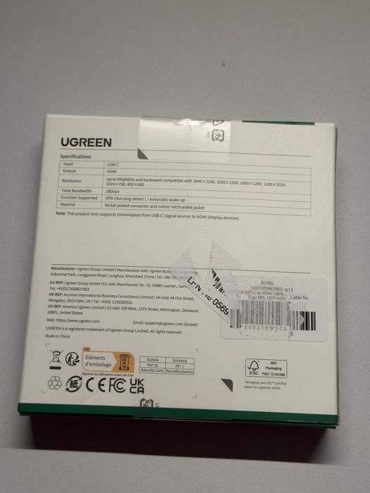 Cablu Ugreen usb-C HDMI; HDMI-DP