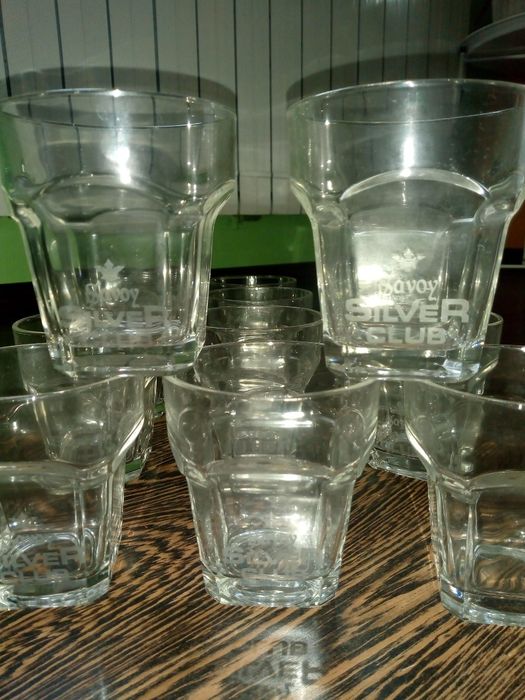 Комплект високи кристални ръчно гравирани чаши за шампанско/ за уиски