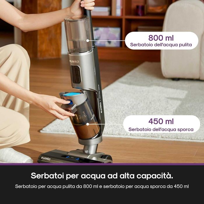 Безжична прахосмукачка за сухо и мокро почистване Eureka Rapidwash NEW430BL
