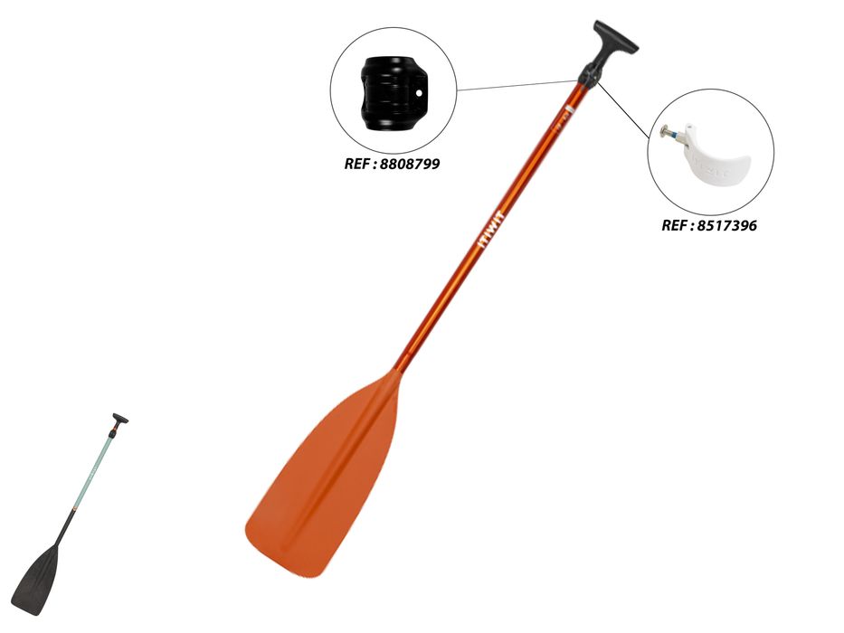 Pagaie simplă canoe 100 reglabilă alu - produs resigilat Decathlon