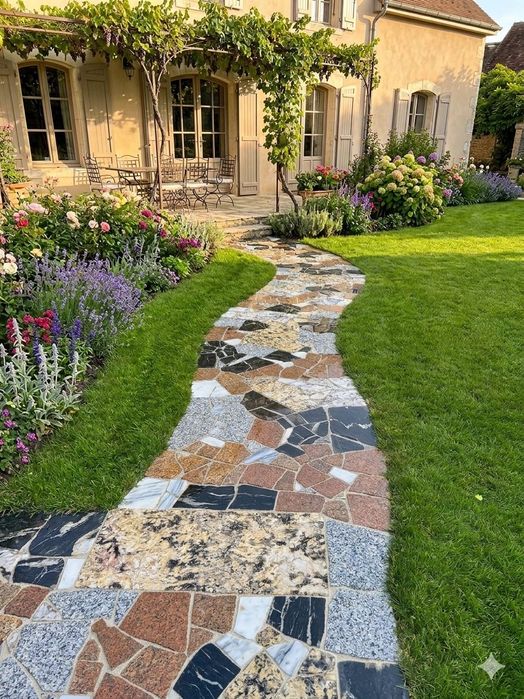 Bucati mari si mici de granit natural, ideale pentru pavaj mozaic, curti, alei