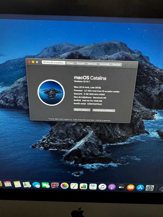 Apple iMac Late 2013. 21,5 inch 27 GHz. 8 GB DD3 1600 MHz,