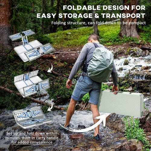 Преносима Алуминиева маса  WerkBull с 4 стола,90x70x70 см