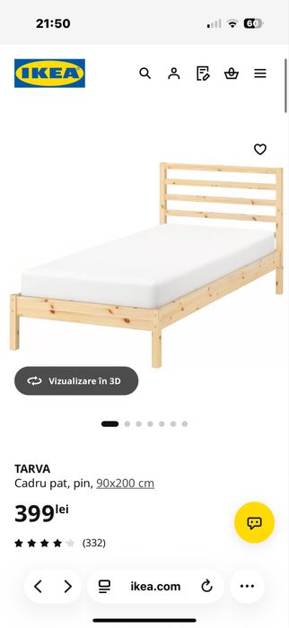 Cadru pat+somiera Ikea