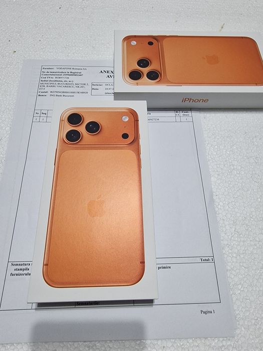 Vand IPHONE 17 PRO MAX 256GB  Sigilat în cutie , cu Factura și garanție  !!