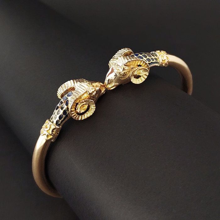 (PROMOTIE) Bratara vintage aur cu email, stil Zolotas, certif.