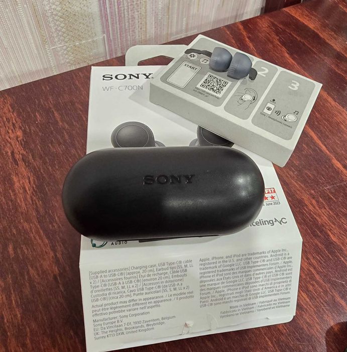 Безжични слушалки Sony - WF-C700N, черни