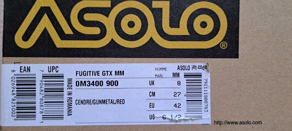 Обувки Планина Преход Asolo Fugitive 42 Туристически Високи Летни