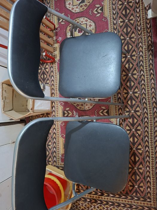 Set 2 Scaune pliante aluminiu cu șezutul moale