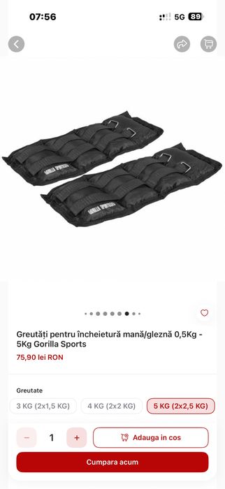 Greutati incheieturi maini picioare glezne de la 05 kg la 5 kg noi