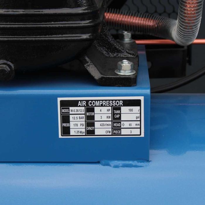 Компресор за въздух Air TACH с обем на съда 100 литра, 12.5 бара