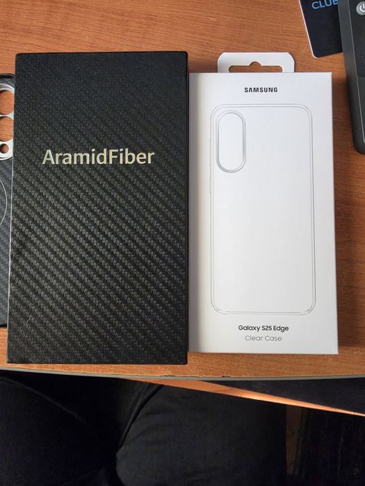 Samsung S25 Edge Husa Carbon + Husa transparenta