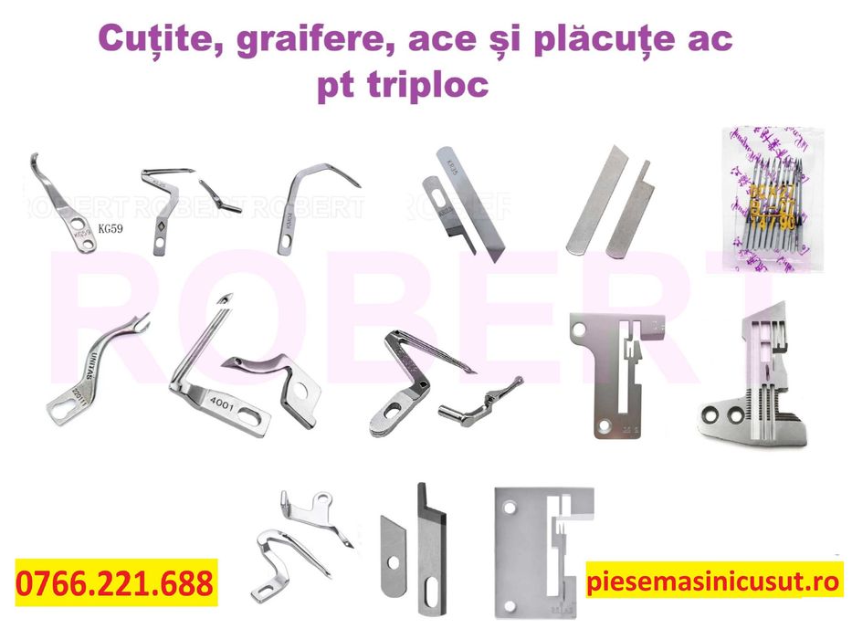Piese si accesorii MASINI CUSUT casnice industriale triploc - suveica curea piele ace ulei graifer placuta piciorus - Ileana Singer Brother Juki etc
