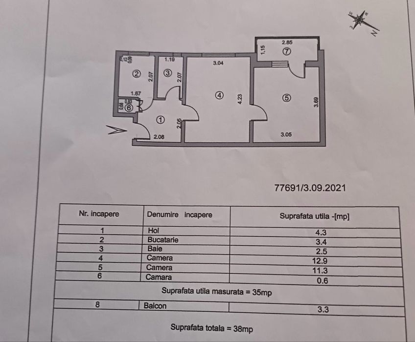 Apartament 2 camere sdec Micro 19