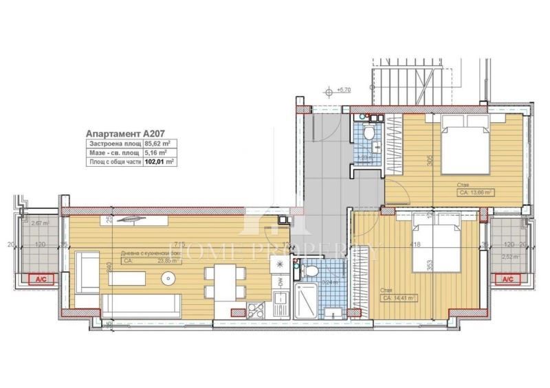 Продава се Тристаен апартамент в София, м-т Гърдова глава - 96 кв.м за 2156 €/кв.м - Снимка #2