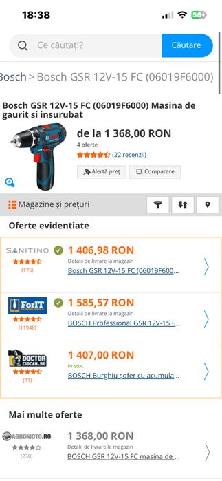 Filetante Bosch GSR 12V-15 sau GSR 12V-15 FC-Sigilate