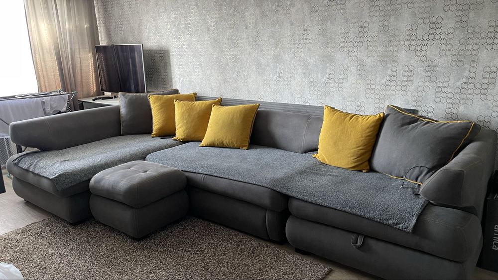 Диван угловой титаниум