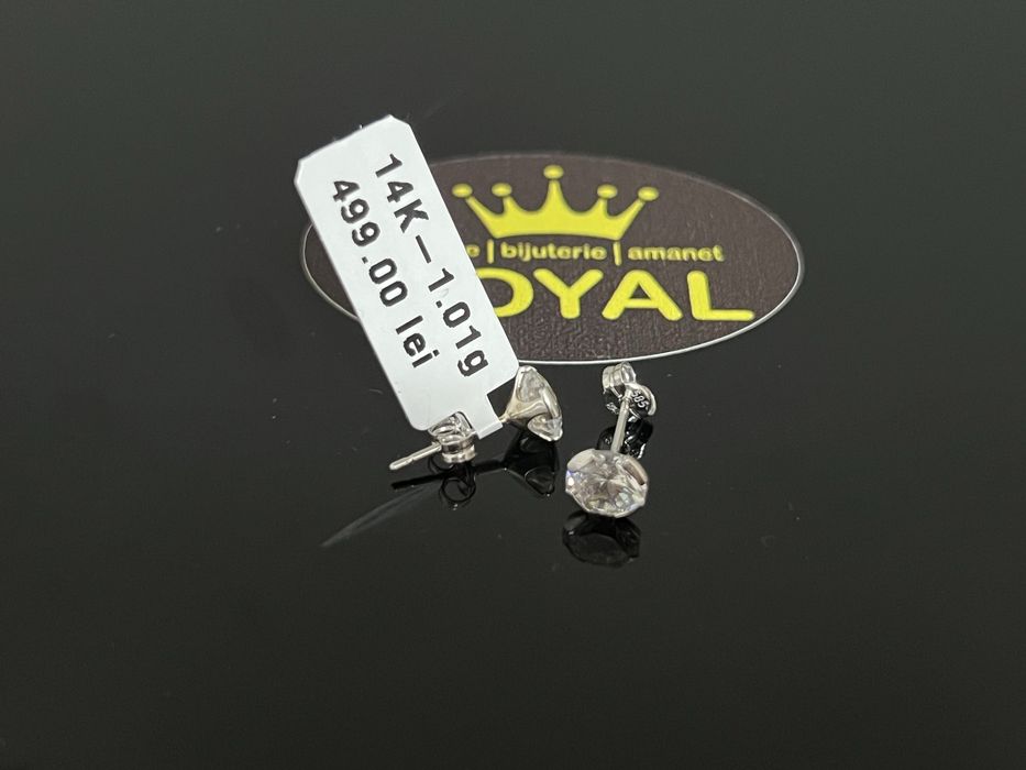 Bijuteria Royal CB : Cercei aur alb 14K 1,01 grame