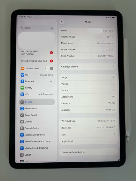iPad Pro 11" 2018 + Apple Pencil 2 + Logitech Combo Touch – Pachet Complet