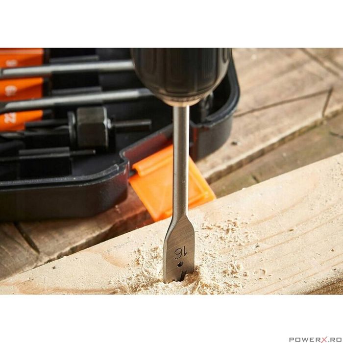 Set 8 burghie plate, dalti pentru lemn 12-32mm Verke