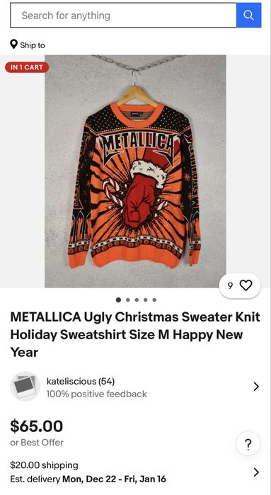 Мъжки пуловер METALLICA . Размер М