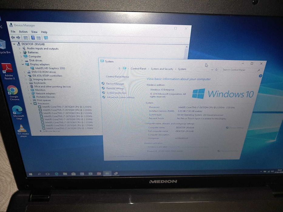 Laptop Medion Akoya E7222 (MD99030)/i7-2670QM/8Gb ddr3/750Gb HDD/17,1"