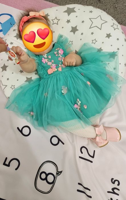 Rochita bebe next 74 cm, 6-9luni , verde turcuaz