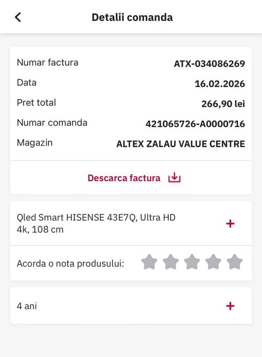 Televizor Hisense 43E7Q, 43 inch, 4K UHD QLED, Smart TV