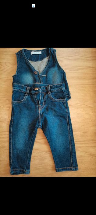Set pantaloni + vesta blugi 3-6 luni Repanda