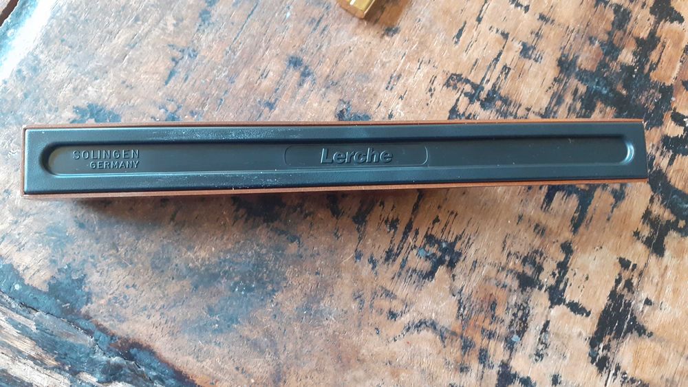 нож и ножица комплект Лерхе Lerche Солинген Solingen злато и лак
