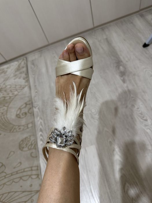 sandale mireasa ivoire satin