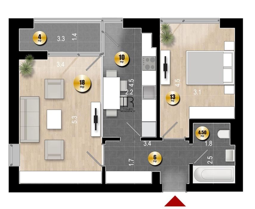 NOU Apartament 2 Camere Incalzire in Pardoseala Ansamblu Nou Rahova