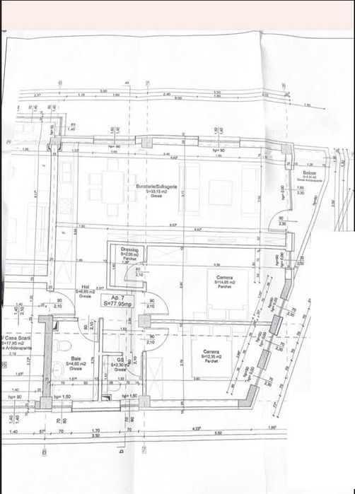 Apartament de 3 camere mobilat/utilat , Floresti