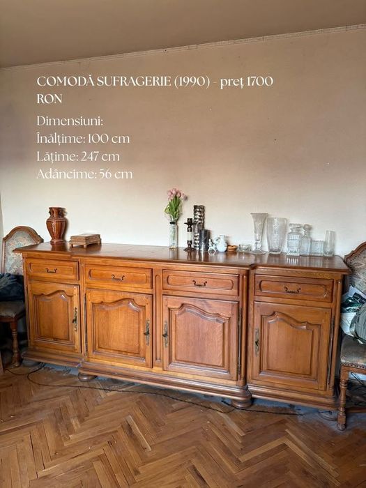 Comodă clasică din stejar – piesă elegantă pentru living