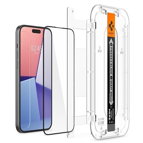 Spigen glas.tr fc iphone 15 6.1" "ez fit" tempered glass black frame a