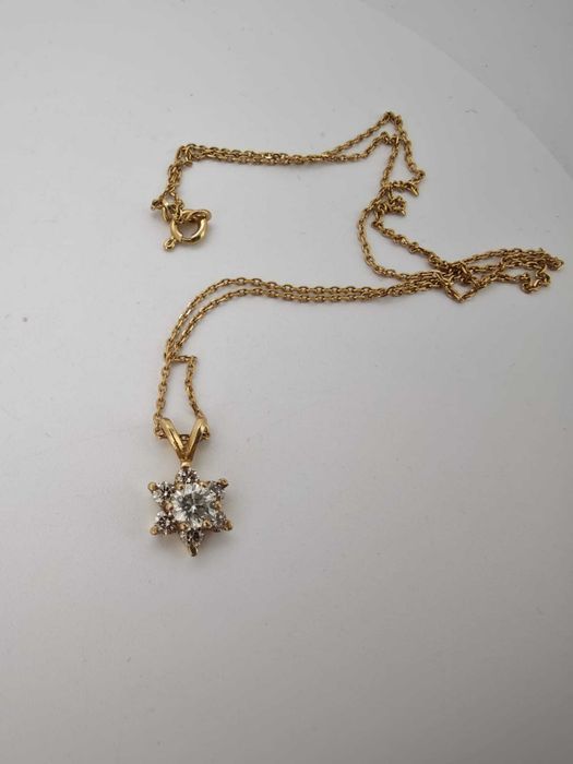 Colier 18k/14k cu diamante naturale