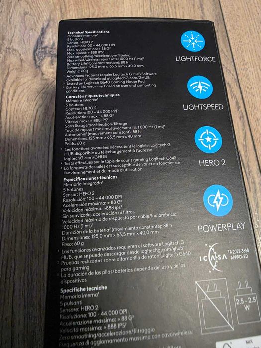 Гейминг мишка Logitech - G Pro X Superlight 2, оптична, безжична, черна