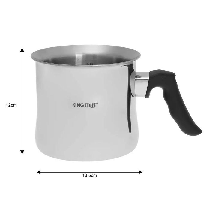 Oala din inox cu capac pentru fiert lapte, budinca sau creme cu fluier