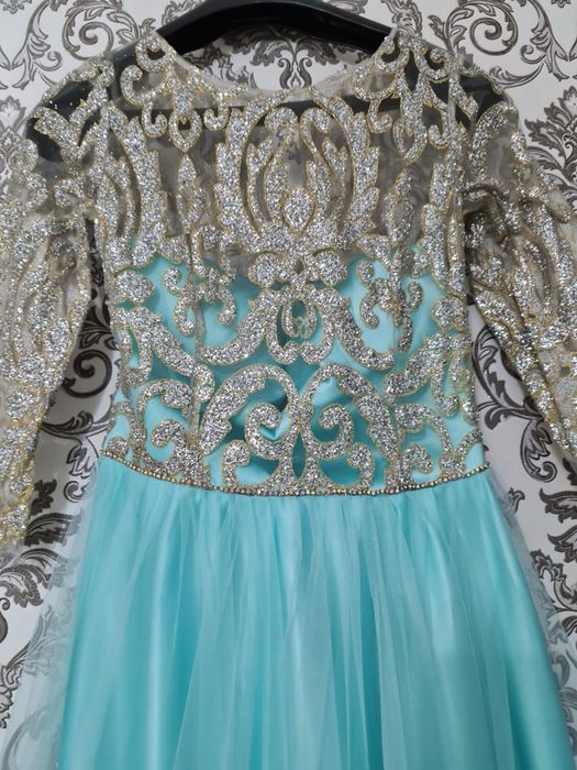 Платье голубое, 34 размера