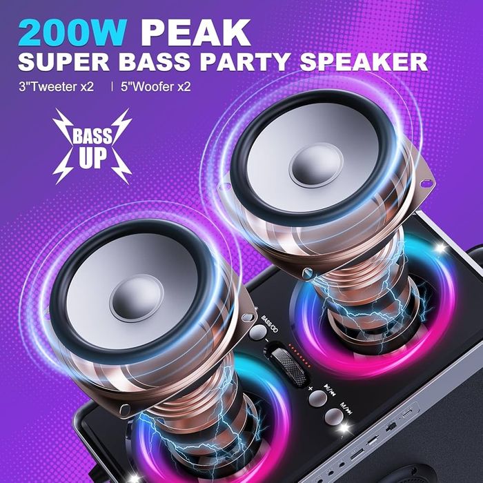 Bluetooth високоговорител ODIOMX, тонколона  мощност 200 W