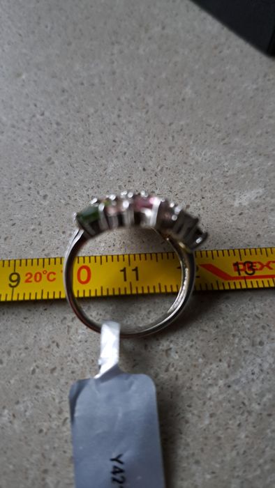 Inel argint 925 turmalina curcubeu