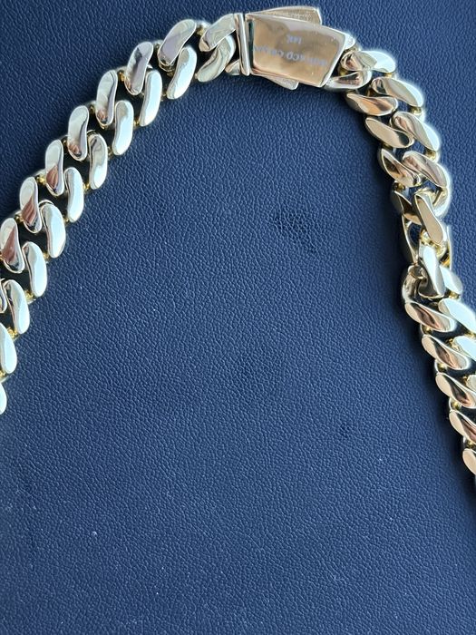 Lant cuban  suflat in aur de 14k