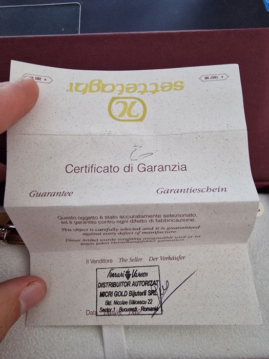 Pix de argint cu certificat de garantie si cutia originala