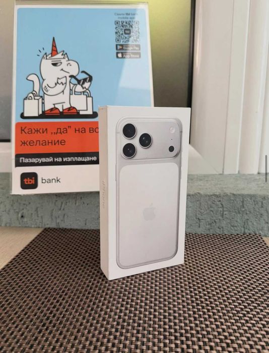 НОВ! НЕразпечатан! Iphone 17 PRO MAX Лизинг от 104лв/м silver blue USA